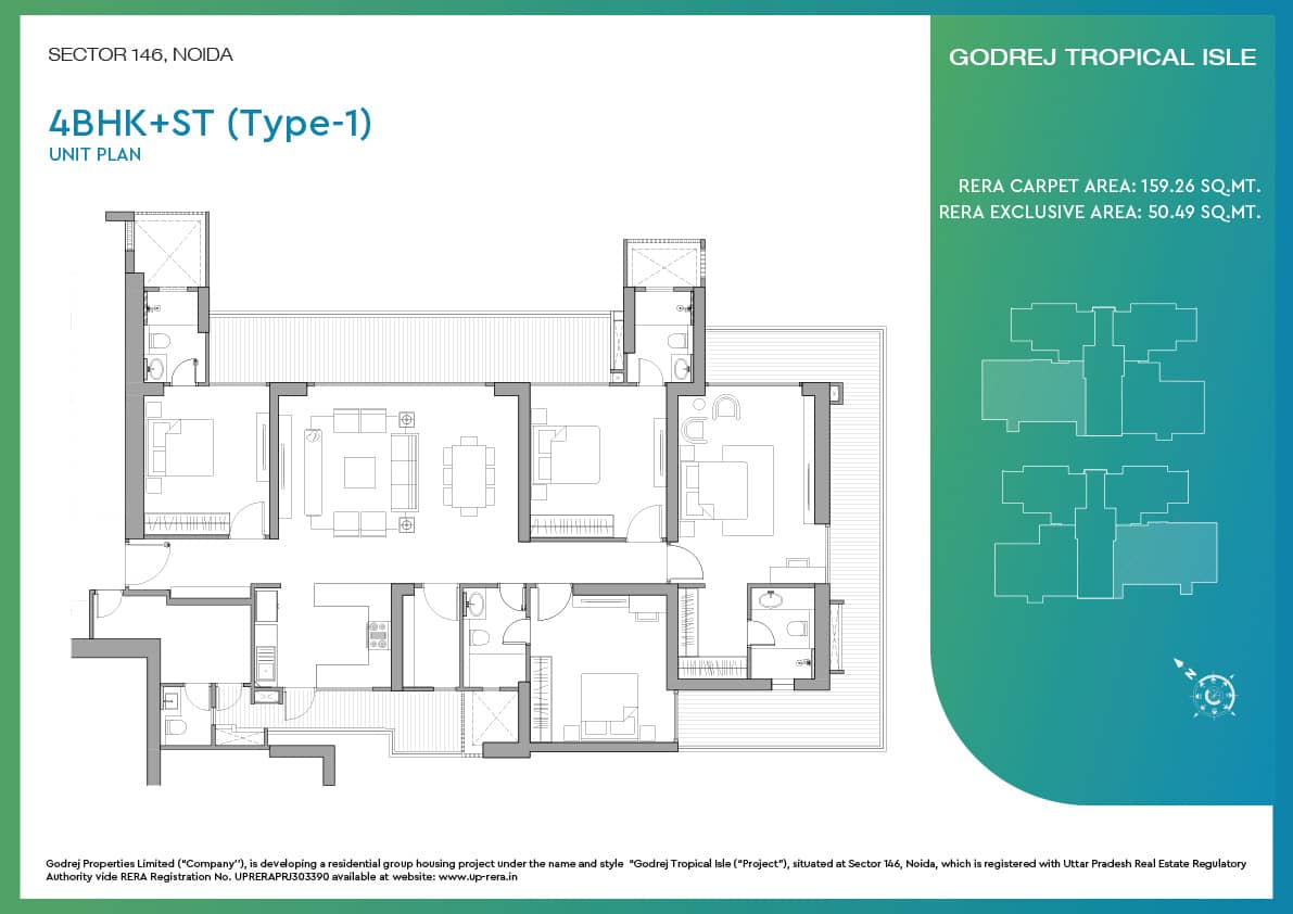 Godrej-tropical-isle-Floor-plan-4BHK+ST-Type1